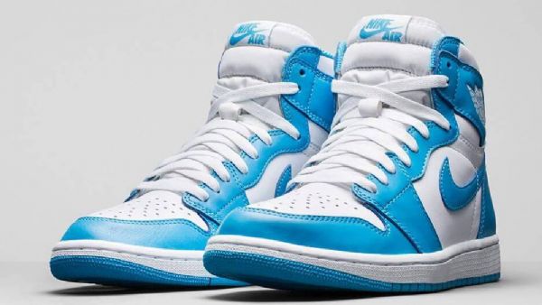 Nike Air Jordan 1 Retro Powder Sko Til Mænd Blå Hvid