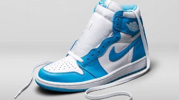Nike Air Jordan 1 Retro Powder Sko Til Mænd Blå Hvid