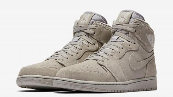 Nike Air Jordan 1 Ruskindssko Til Mænd Grå