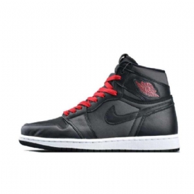Nike Air Jordan 1 Satin Sko Til Damer Sort Rød