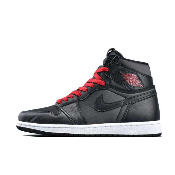 Nike Air Jordan 1 Satin Sko Til Mænd Sort Rød