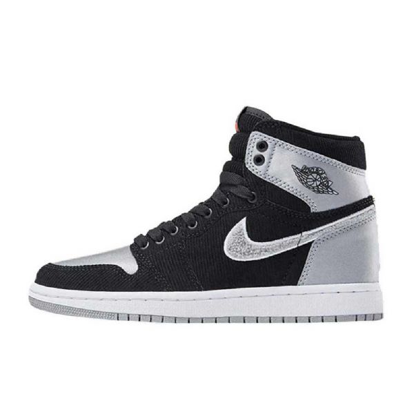 Nike Air Jordan 1 Shadow Satin Aleali Sko Til Damer Sort Sølv