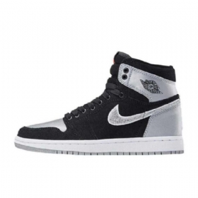 Nike Air Jordan 1 Shadow Satin Aleali Sko Til Mænd Sort Sølv