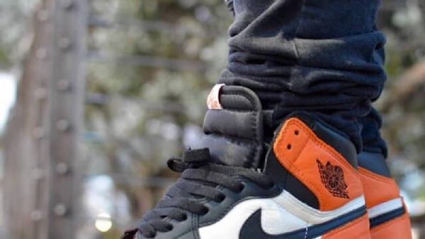 Nike Air Jordan 1 Shatteredboard Sko Til Mænd Orange Sort Hvid
