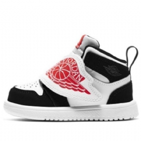 Nike Air Jordan 1 Sky Logo Td Sko Til Børn Hvid Rød Sort