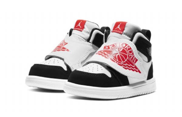 Nike Air Jordan 1 Sky Logo Td Sko Til Børn Hvid Rød Sort