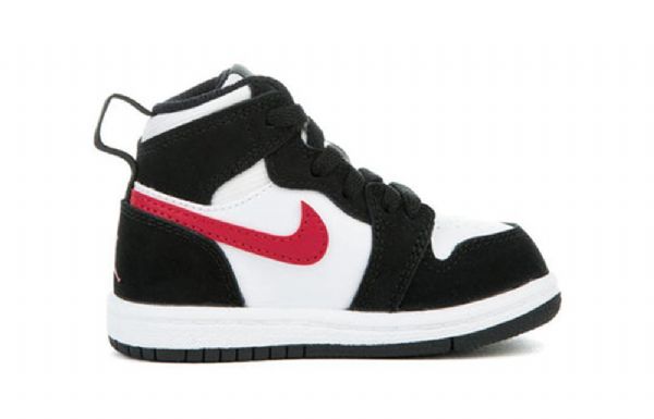 Nike Air Jordan 1 Td Retro Høje Overdele Sko Til Børn Hvid Sort Rød