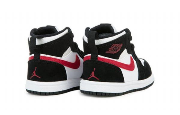 Nike Air Jordan 1 Td Retro Høje Overdele Sko Til Børn Hvid Sort Rød