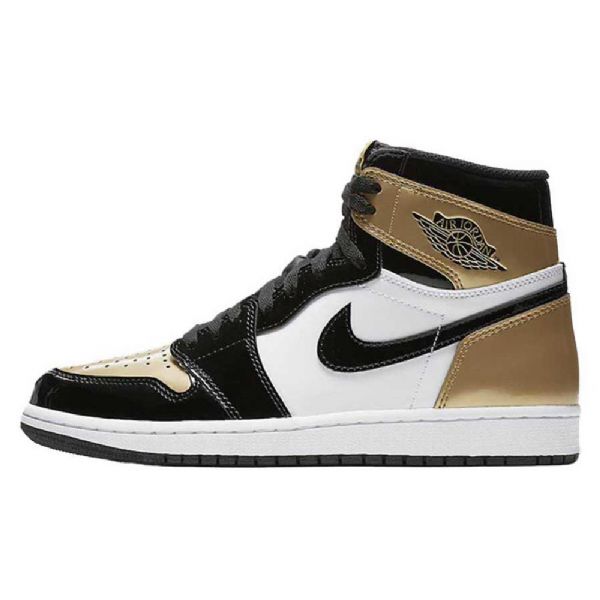 Nike Air Jordan 1 Toe Sko Til Mænd Sort Guld Hvid