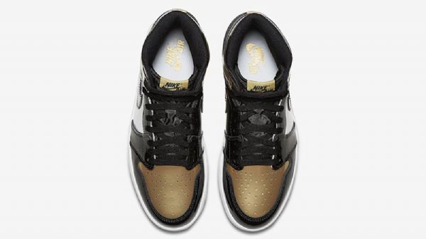 Nike Air Jordan 1 Toe Sko Til Mænd Sort Guld Hvid