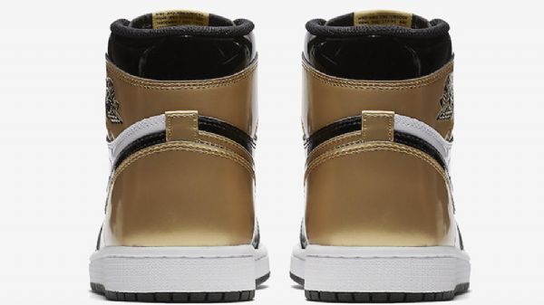 Nike Air Jordan 1 Toe Sko Til Mænd Sort Guld Hvid