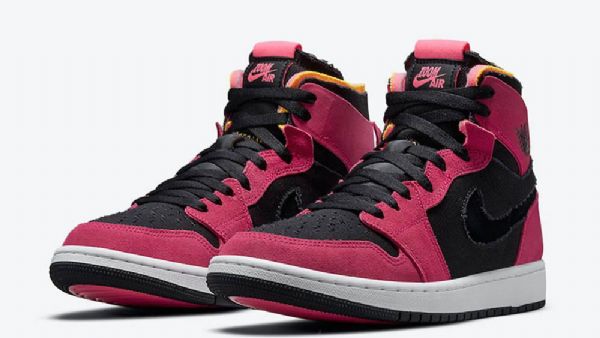 Nike Air Jordan 1 Zoom Comfort Fireberry Sko Til Mænd Burgundy Sort