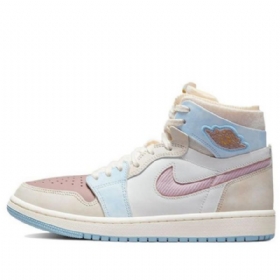 Nike Air Jordan 1 Zoom Air Comfort Høje Overdele Retro Basketball Sko Til Damer Lyserød