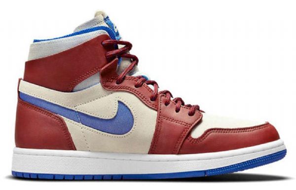 Nike Air Jordan 1 Zoom Comfort Retro Basketball Sko Til Damer Rød Khaki