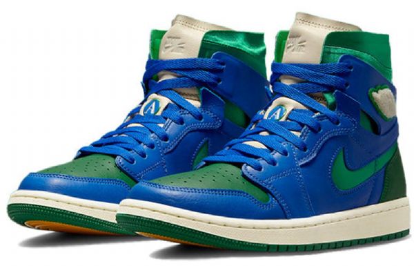 Nike Aleali May Air Jordan 1 Høje Overdele Zoom Comfort Retro Basketball Sko Til Mænd Grøn Blå