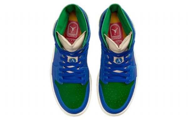 Nike Aleali May Air Jordan 1 Høje Overdele Zoom Comfort Retro Basketball Sko Til Mænd Grøn Blå