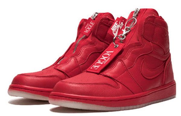 Nike Anna Wintour Air Jordan 1 Retro Høje Toppe Lynlås Basketball Sko Til Damer Rød
