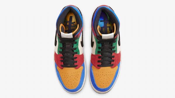 Nike Blå The Great Jordan 1 Mid Tops Fearless Sko Til Dame Flerfarvet