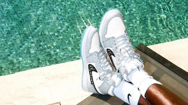 Nike Dior Jordan 1 High Tops Og Sko Til Mænd Grå