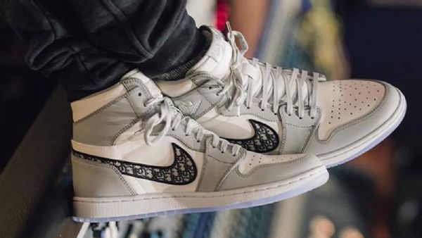 Nike Dior Jordan 1 High Tops Og Sko Til Mænd Grå