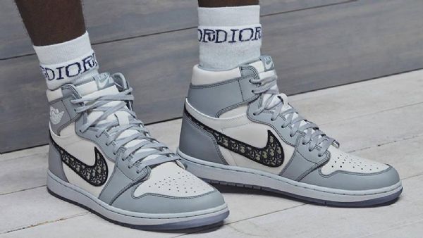 Nike Dior Jordan 1 High Tops Og Sko Til Mænd Grå