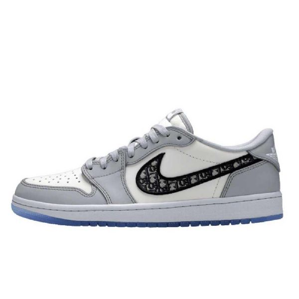 Nike Dior Jordan 1 Low Tops Sko Til Damer Grå
