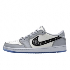 Nike Dior Jordan 1 Low Tops Sko Til Damer Grå
