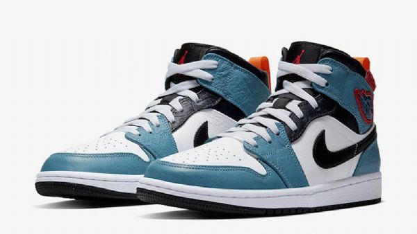 Nike Facetasm Jordan 1 Mid Tops Fearless Sko Til Damer Blå Hvid