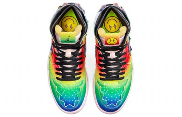 Nike J. Balvin Air Jordan 1 Retro Og Høje Overdele Basketball Sko Til Mænd Flerfarvet