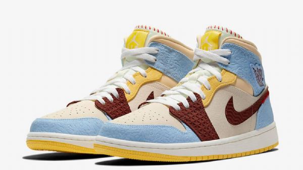 Nike Maison Chateau Jordan 1 Mid Tops Fearless Sko Til Mænd Flerfarvet