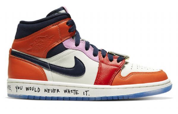 Nike Melody Ehsani Air Jordan 1 Mid Tops Retro Basketball Sko Til Damer Flerfarvet