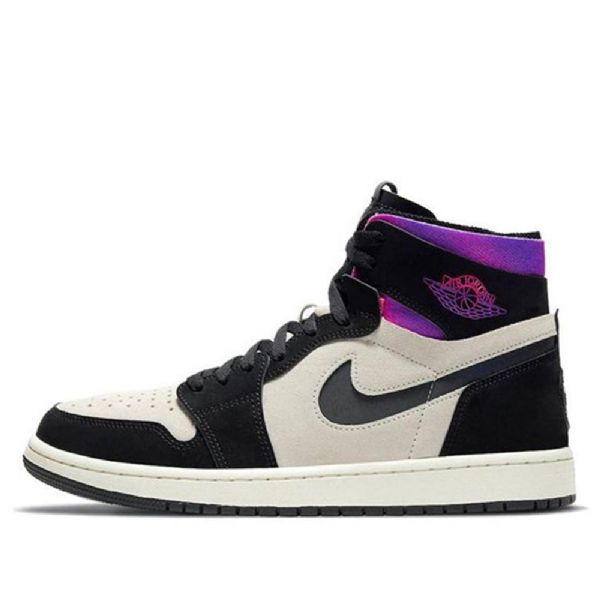 Nike Paris Saint-germain Air Jordan 1 Høje Overdele Zoom Komfort Retro Basketball Sko Til Mænd Sort Lilla