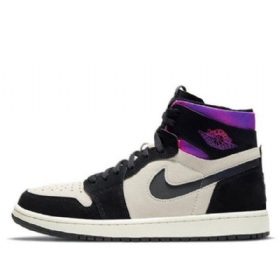 Nike Paris Saint-germain Air Jordan 1 Høje Overdele Zoom Komfort Retro Basketball Sko Til Mænd Sort Lilla