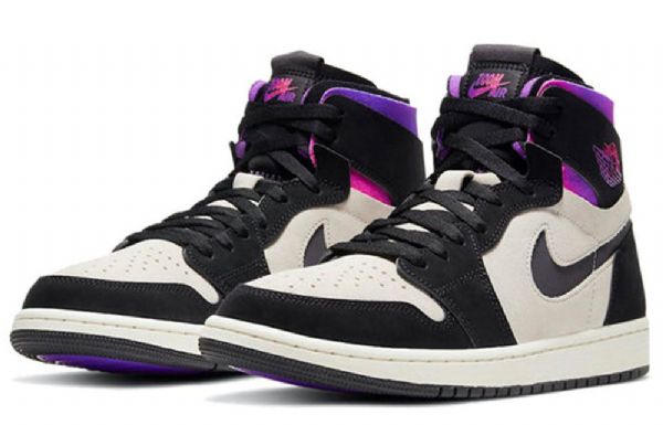 Nike Paris Saint-germain Air Jordan 1 Høje Overdele Zoom Komfort Retro Basketball Sko Til Mænd Sort Lilla