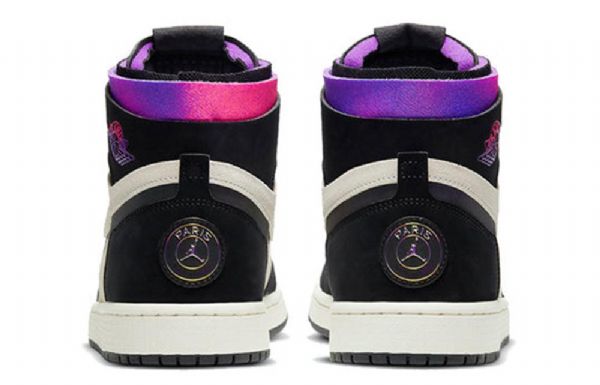Nike Paris Saint-germain Air Jordan 1 Høje Overdele Zoom Komfort Retro Basketball Sko Til Mænd Sort Lilla