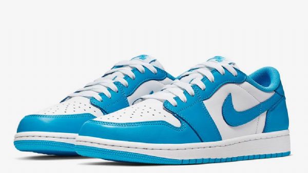 Nike Sb Air Jordan 1 Low Tops Unc Sko Til Damer Blå Hvid