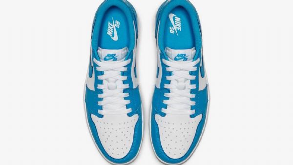 Nike Sb Air Jordan 1 Low Tops Unc Sko Til Damer Blå Hvid