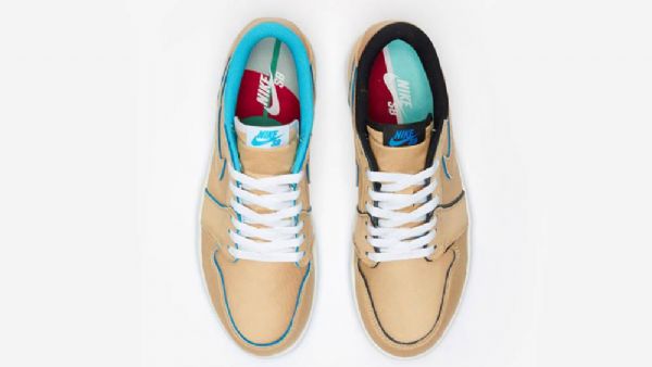 Nike Sb Air Jordan Low Tops Camel Sko Til Damer Brun Blå