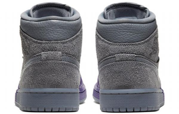 Nike Sheila Rashid Air Jordan 1 Mid Tops Retro Basketball Sko Til Damer Lilla Grå