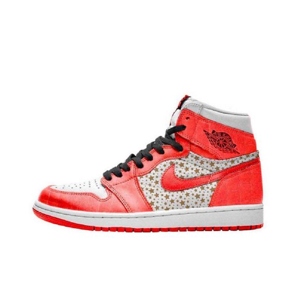 Nike Supreme Jordan 1 High Tops Stars College Sko Til Mænd Orange
