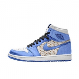 Nike Supreme Jordan 1 High Tops Stars Sko Til Mænd Blå