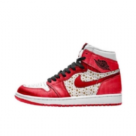 Nike Supreme Jordan 1 Høje Overdele Stjerner Varsity Sko Til Mænd Rød