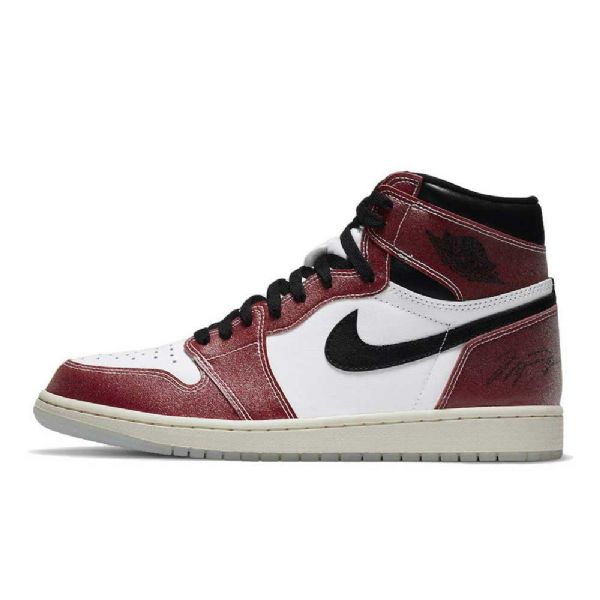 Nike Trophy Room Jordan 1 Retro Høje Overdele Og Chicago Sko Til Damer Burgundy Hvid