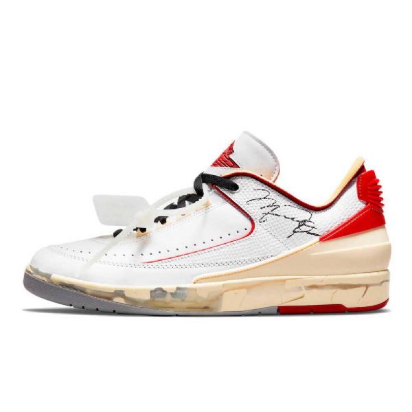 Nike Off-white Air Jordan 2 Low Tops Sko Til Damer Hvid Rød