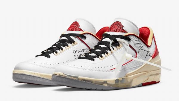 Nike Off-white Air Jordan 2 Low Tops Sko Til Damer Hvid Rød