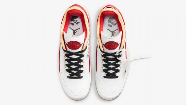 Nike Off-white Air Jordan 2 Low Tops Sko Til Damer Hvid Rød