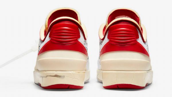Nike Off-white Air Jordan 2 Low Tops Sko Til Damer Hvid Rød