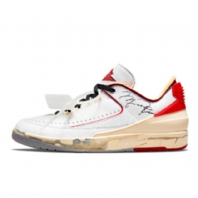 Nike Off-white Air Jordan 2 Low Tops Sko Til Mænd Hvid Rød