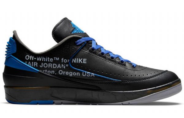 Nike Off-white Air Jordan 2 Retro Low Toppe Sp Basketball Sko Til Mænd Sort Kongeblå