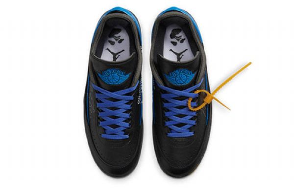 Nike Off-white Air Jordan 2 Retro Low Toppe Sp Basketball Sko Til Mænd Sort Kongeblå